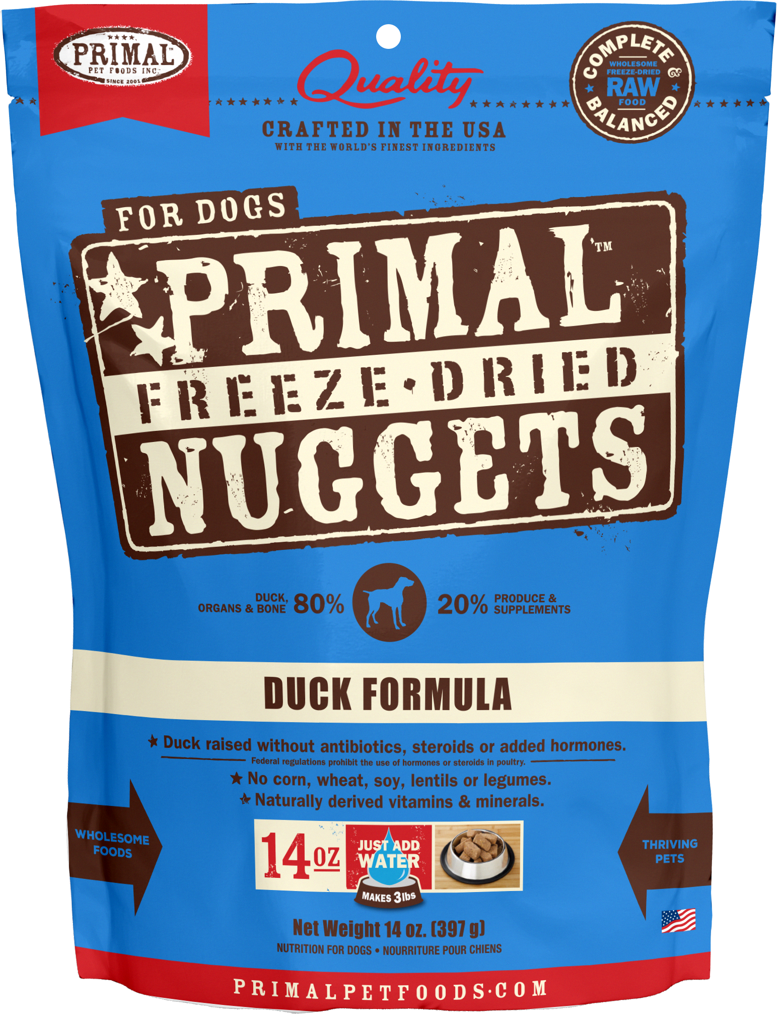 Primal Canine  Duck Freeze Dried Nuggets Dog