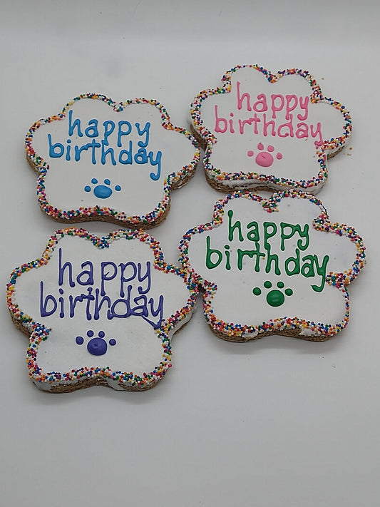 Happy Birthday Paws - 1 dozen  Gluten Free: Honey Biscuit