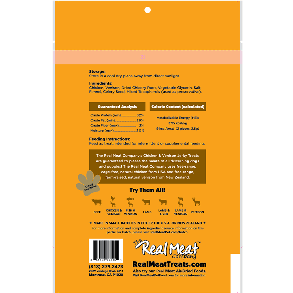 All Natural Chicken & Venison Recipe Jerky Treat