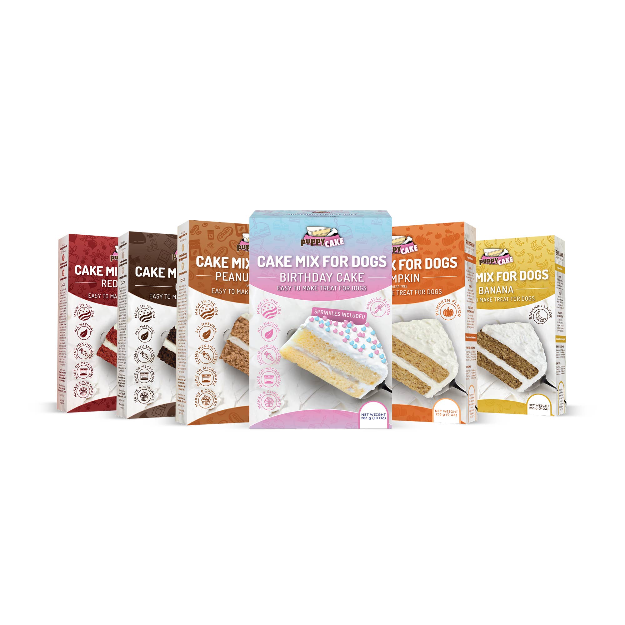 Puppy Cake Mixes with Icing: Birthday Cake with Pupfetti Sprinkles