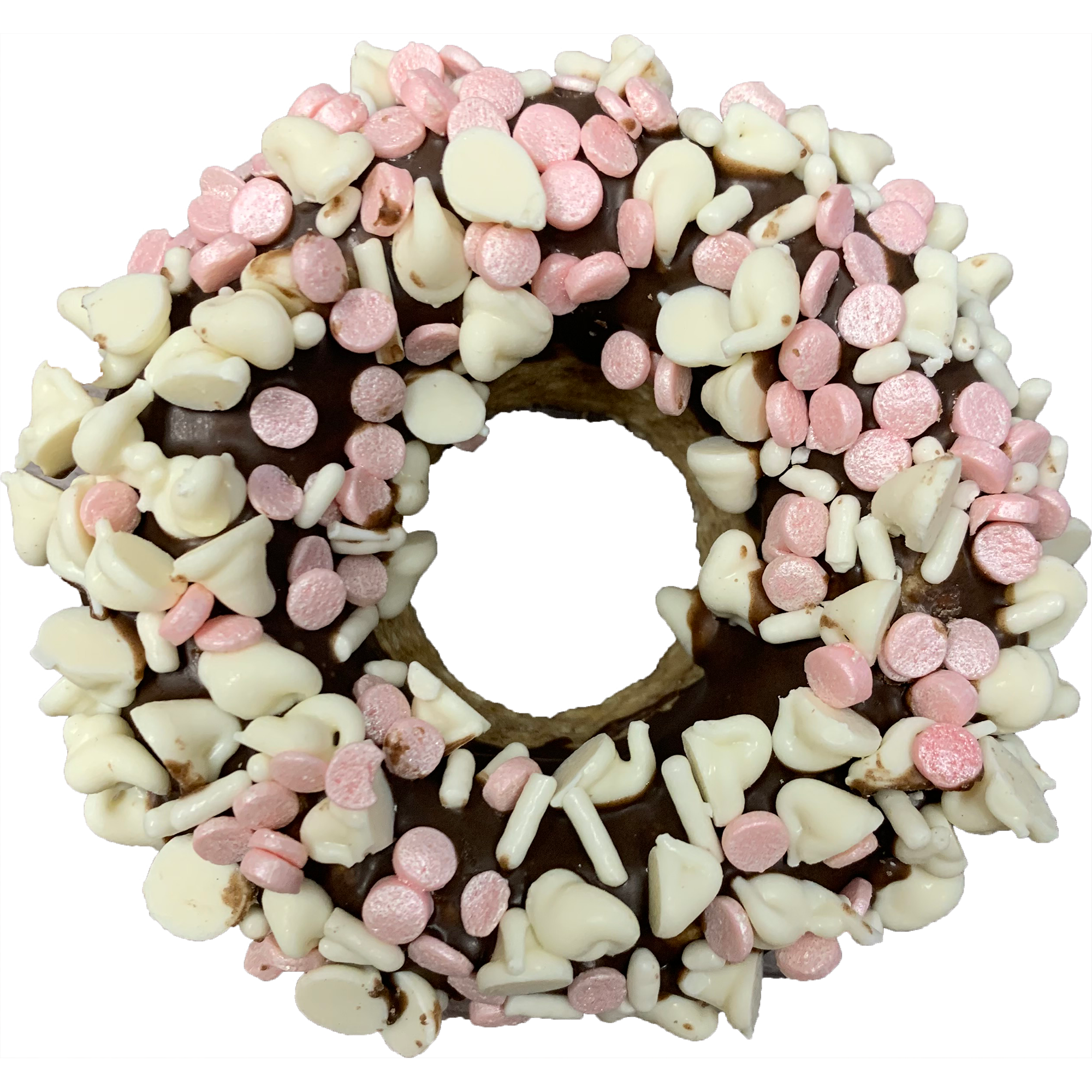 Gourmet Donut, Carob Covered Strawberry Donut Dog Treat