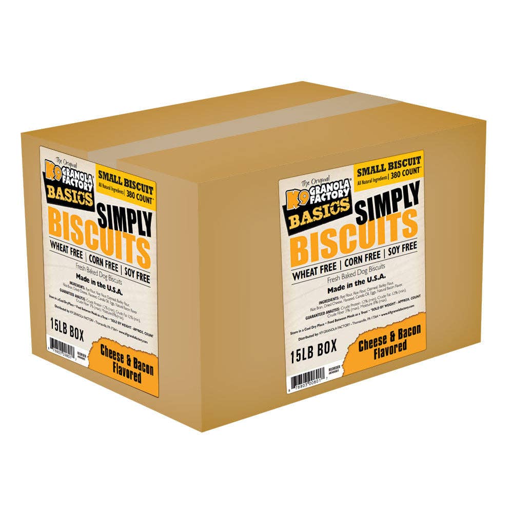 Simply Biscuits, Cheese & Bacon Recipe Dog Treats, 15lb Small