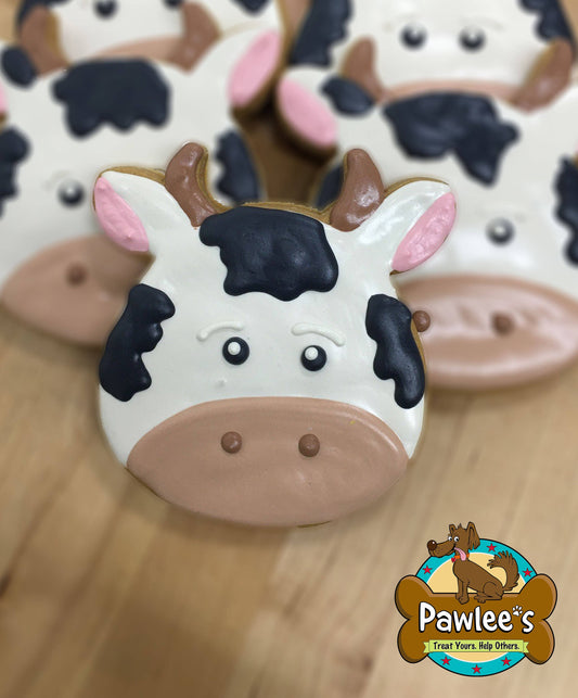 Cow Face Cookie 4/Pack: Unwrapped