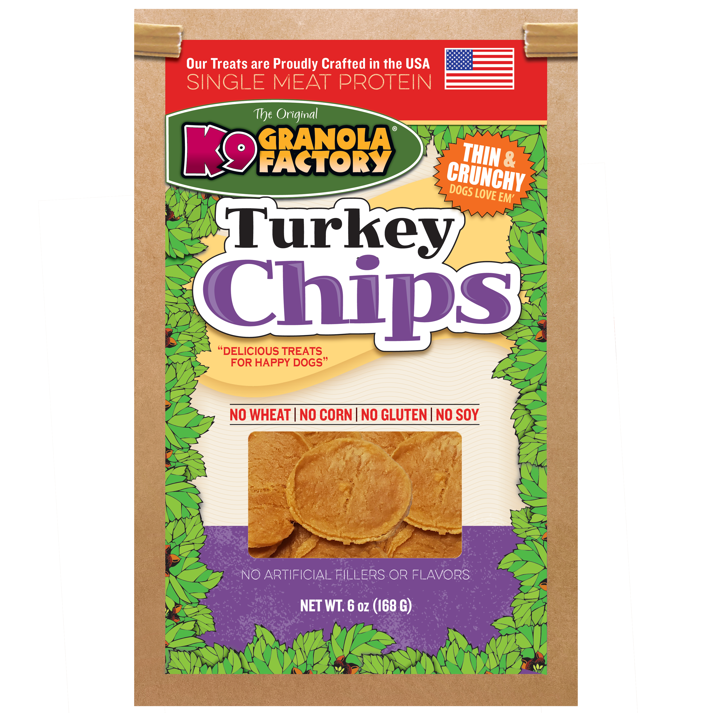 Chip Collection, Single Meat Protein Turkey Chips For Dogs, 6oz