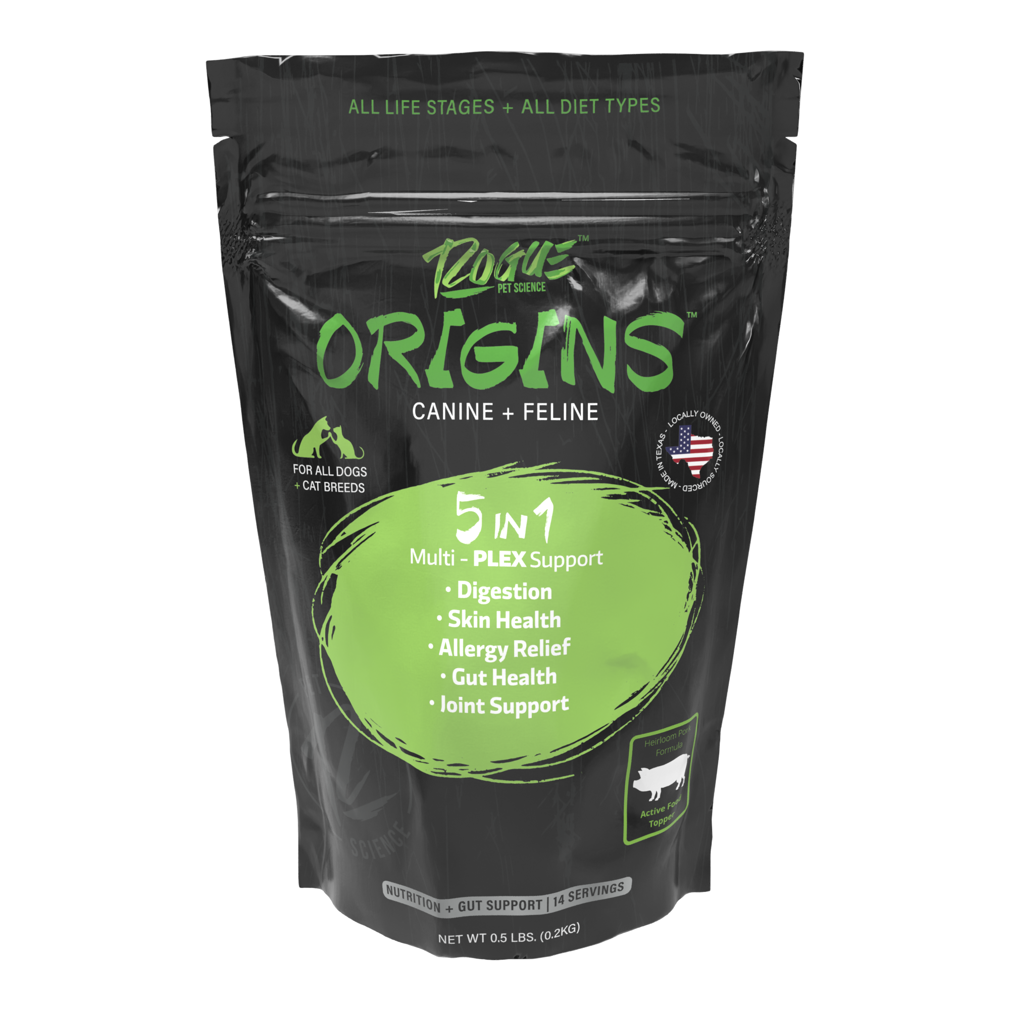 Pork-Origins 5-in-1 Dog Supplement, Powdered Food Topper for: 2lb