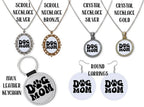 Miniature Schnauzer Jewelry - Stained Glass Style Necklaces, Earrings and more!: Option #11 / Round Keychain
