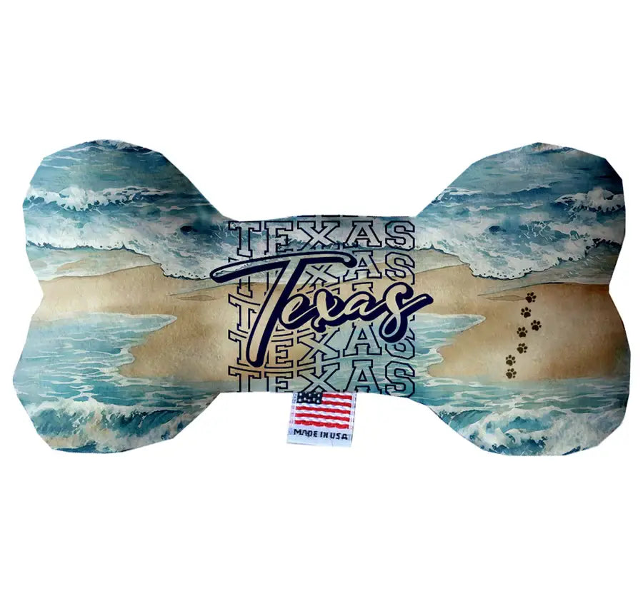Texas Ocean Breeze Bone Dog Toy: Plush / Bone / 6"