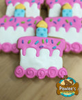 Barkday Cake with Candle Cookie Pink 4/Pack: Unwrapped