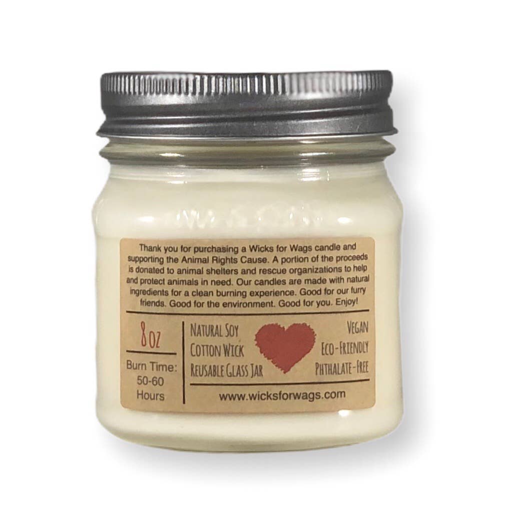 Crystal Coast | 8 oz Candle | Wicks for Wags Soy Candle