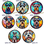 Miniature Schnauzer Jewelry - Stained Glass Style Necklaces, Earrings and more!: Option #11 / Round Keychain