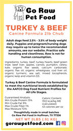 Turkey & Beef Raw Chubs