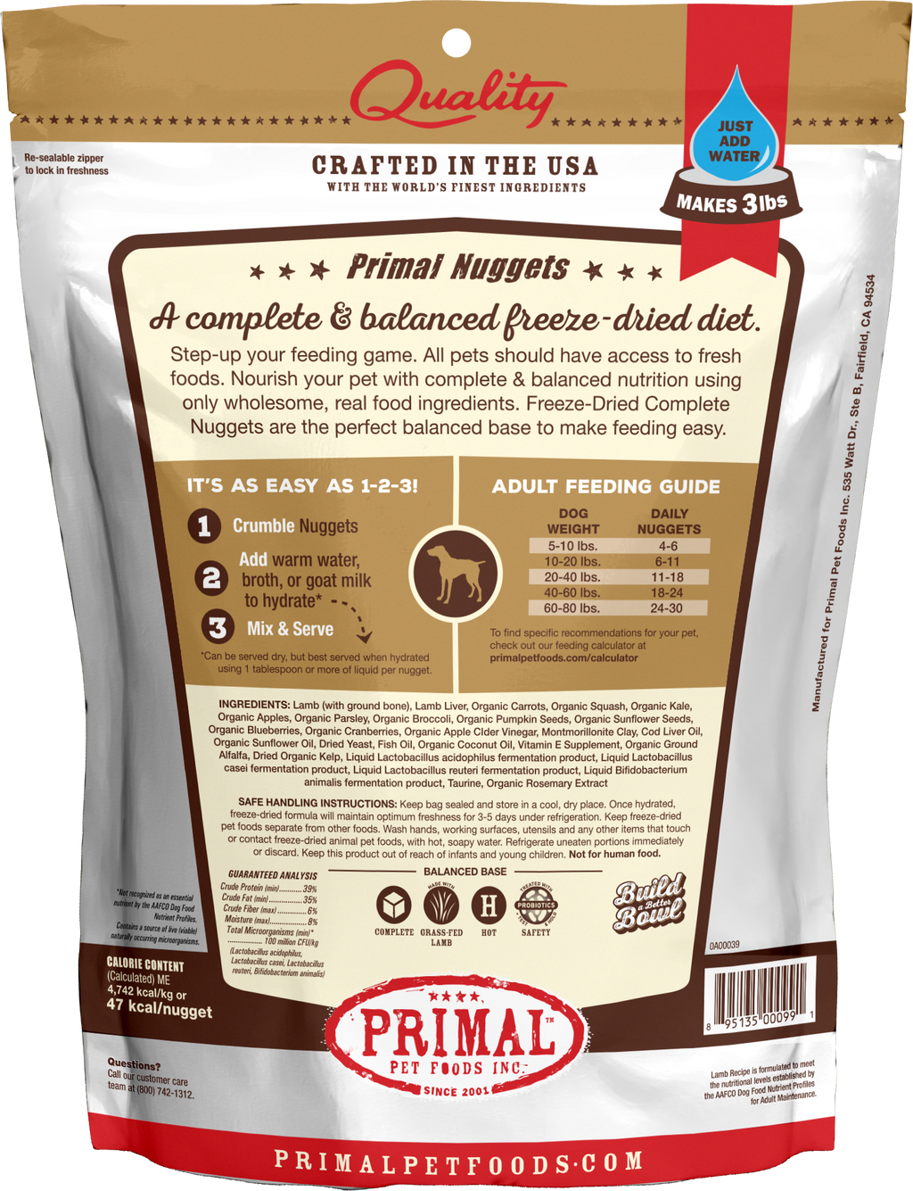 Canine Freeze Dried Nuggets (Lamb)