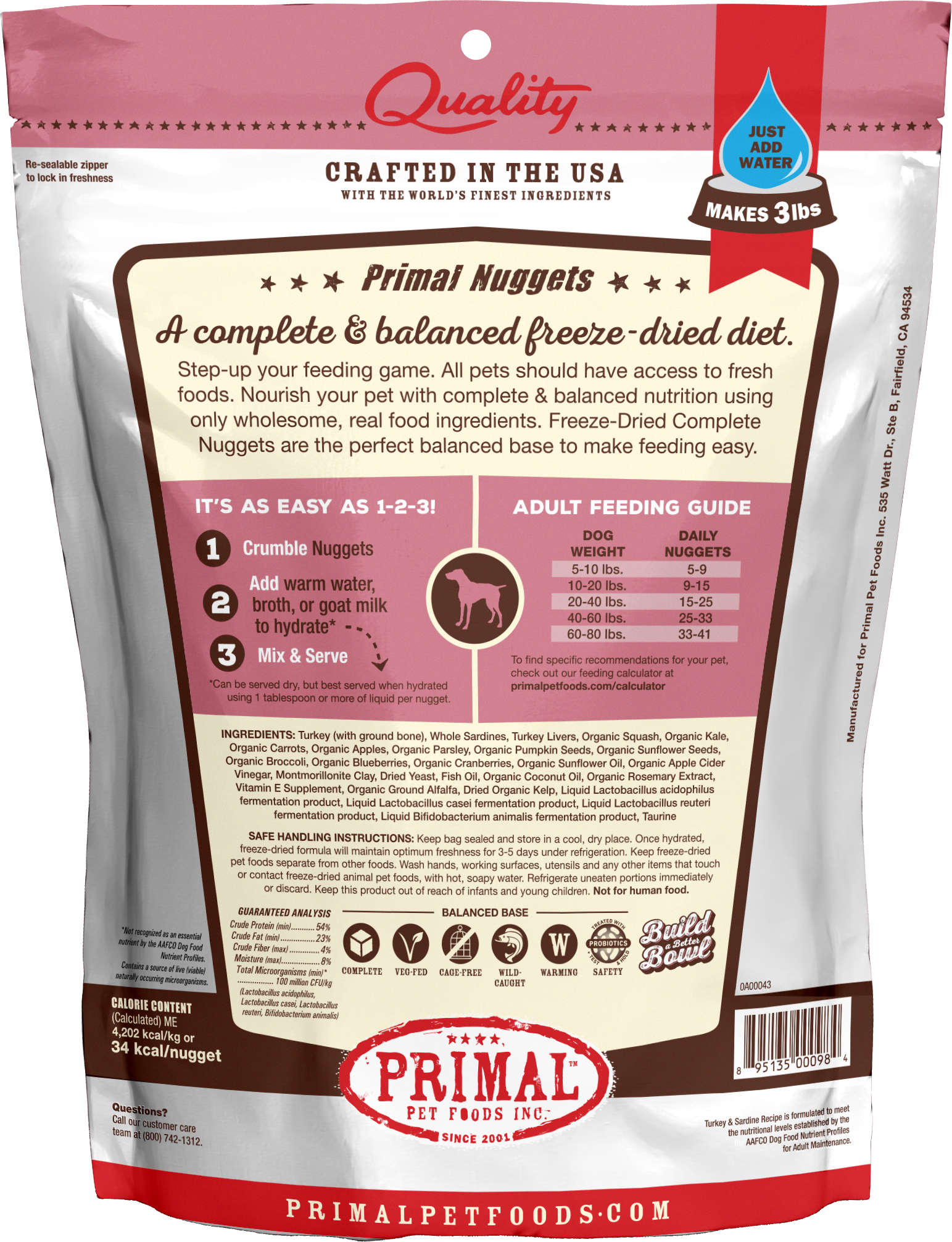 Canine Freeze Dried Nuggets (Turkey & Sardine)