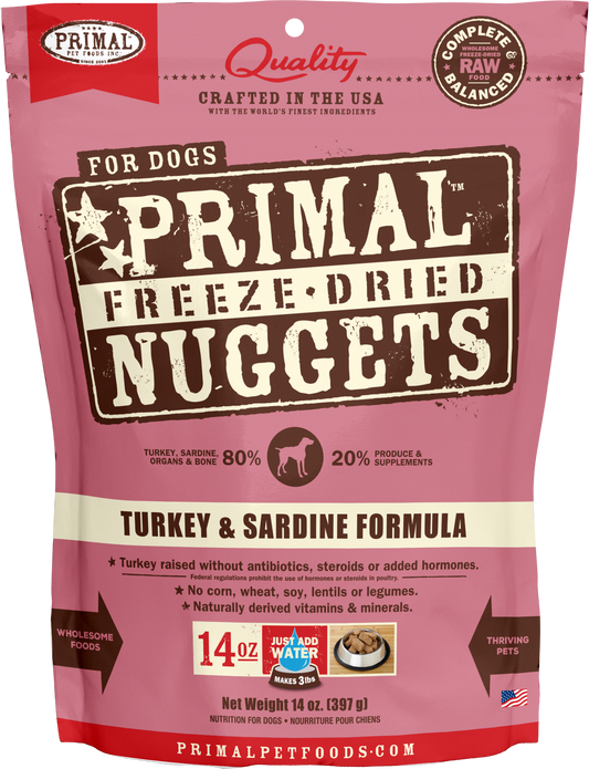 Canine Freeze Dried Nuggets (Turkey & Sardine)