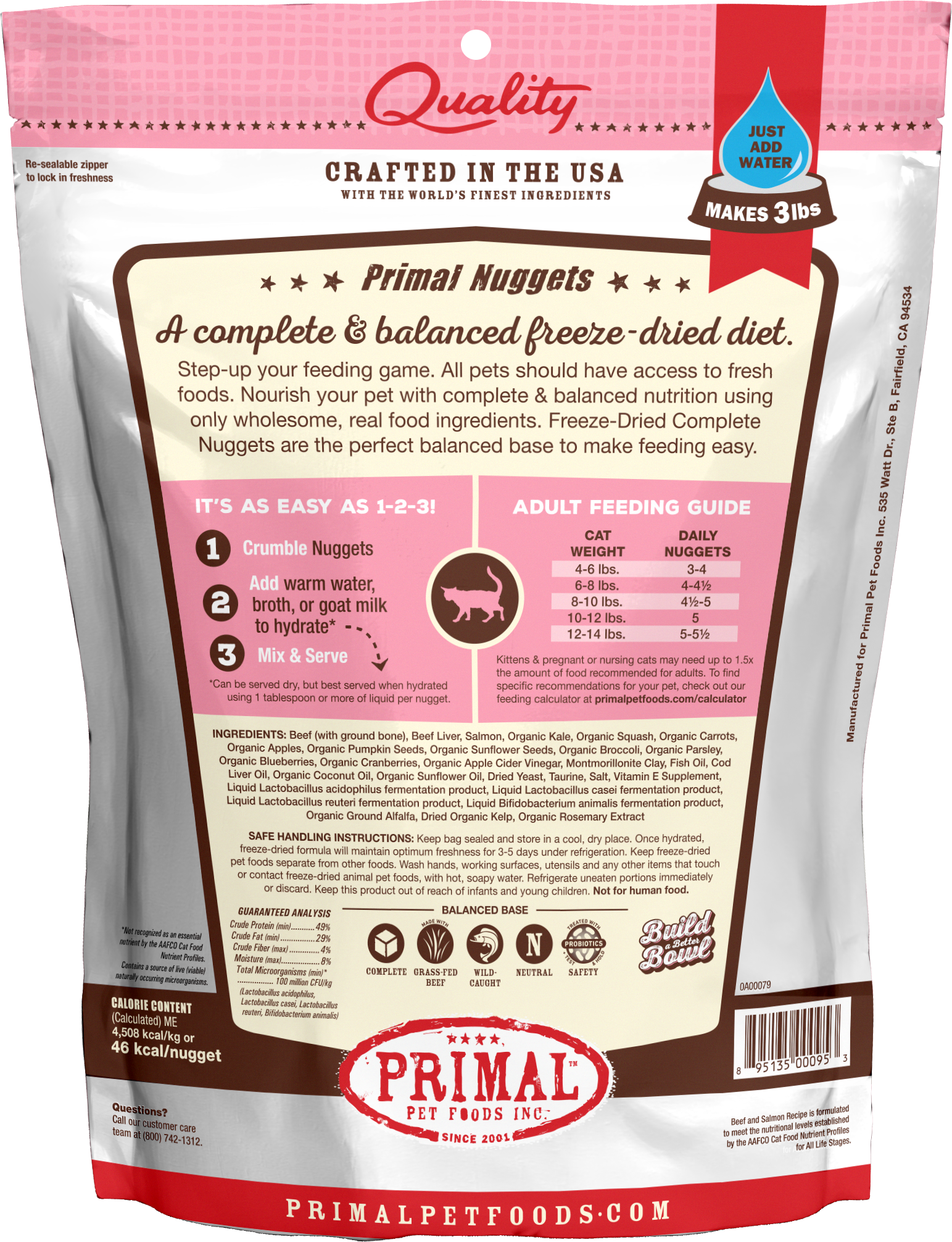 Feline Freeze Dried Nuggets (Beef & Salmon)