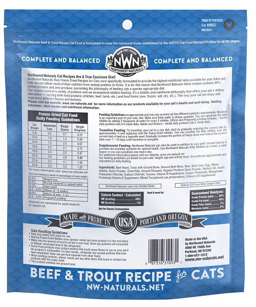 NW Naturals Freeze Dried Beef & Trout Recipe-Cat
