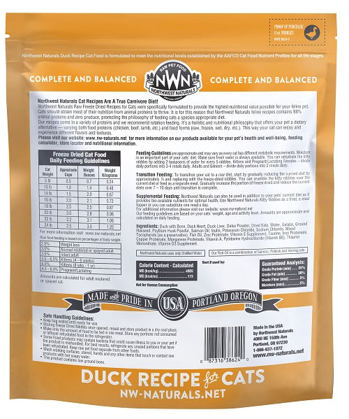 NW Naturals Freeze Dried Duck Recipe-Cat