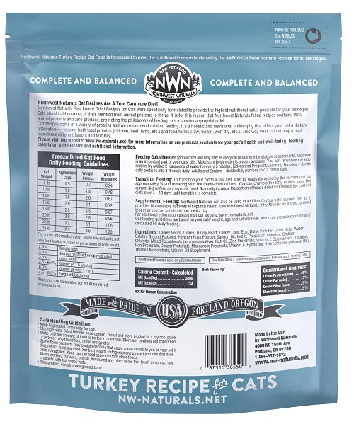 NW Naturals Freeze Dried Turkey Recipe - Cat