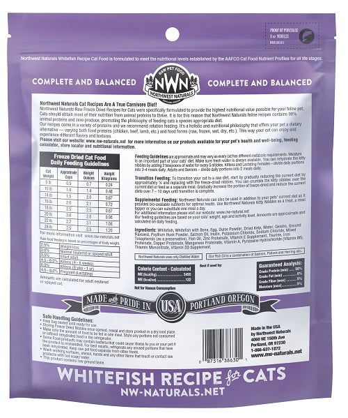 NW Naturals Freeze Dried Whitefish Recipe-Cat
