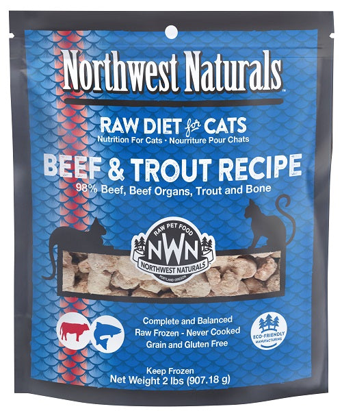 NW Naturals Raw Beef & Trout Recipe  cat