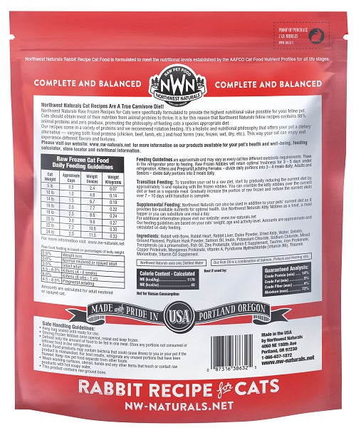 NW Naturals Raw Rabbit Recipe Cat