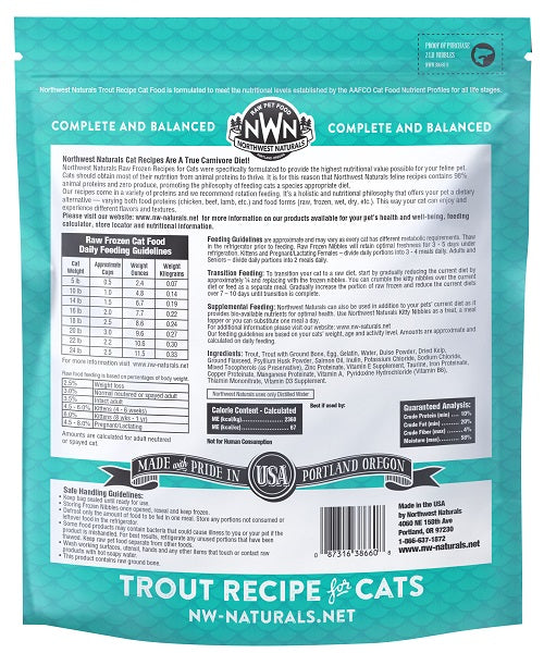 NW Naturals Raw Trout Recipe  Cat-Special Order