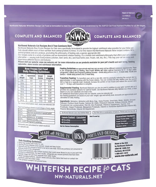 NW Naturals Raw Whitefish Recipe  Cat-Special order