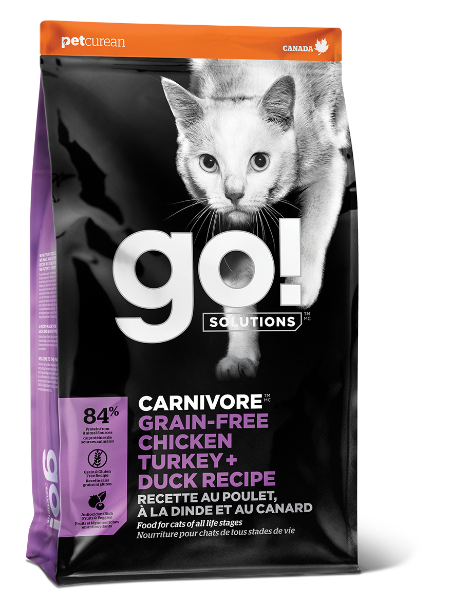GO! CARNIVORE Grain Free Chicken, Turkey + Duck Recipe for Cats 