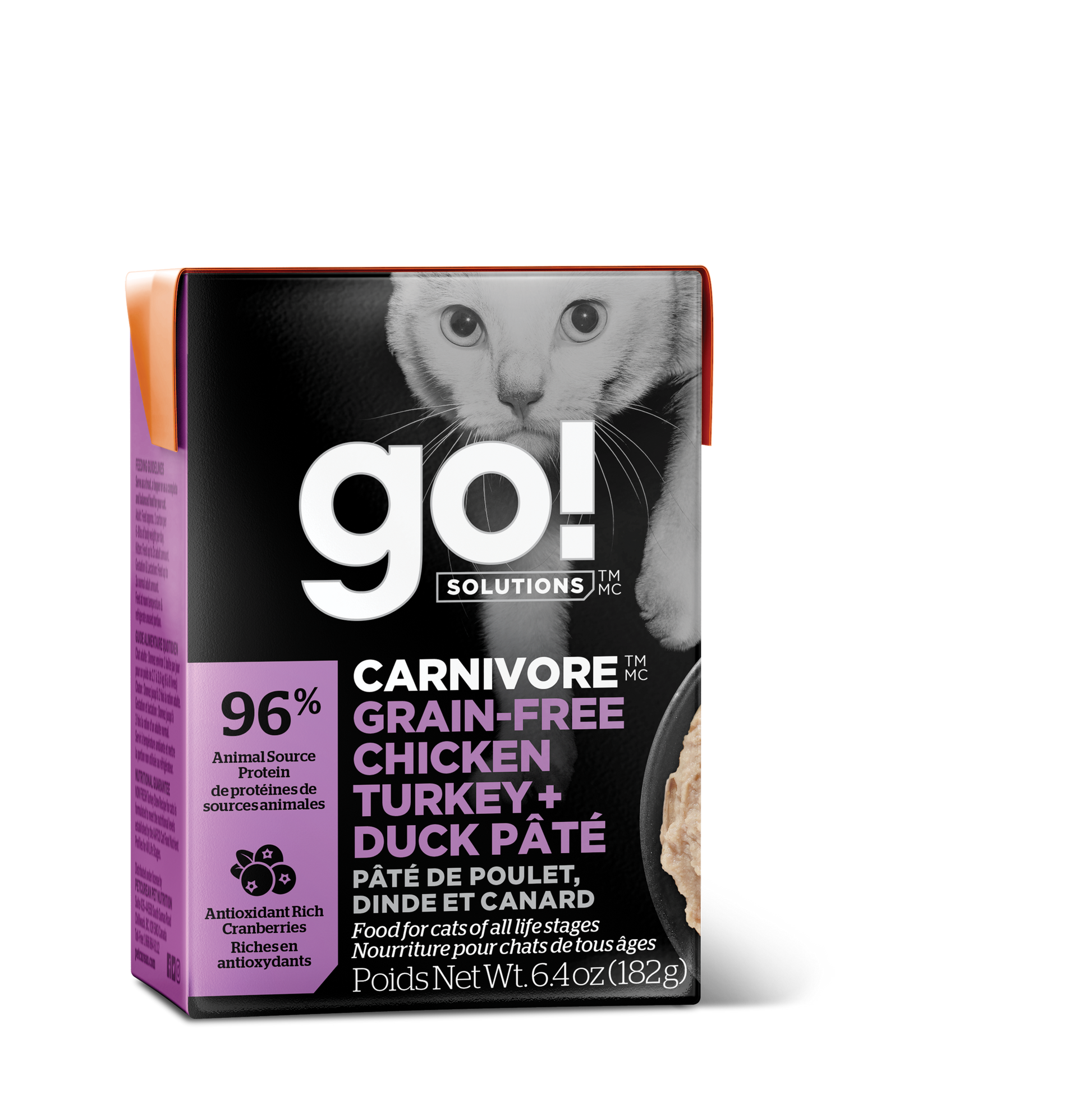 GO! CARNIVORE Grain Free Chicken, Turkey + Duck Pâté for Cats