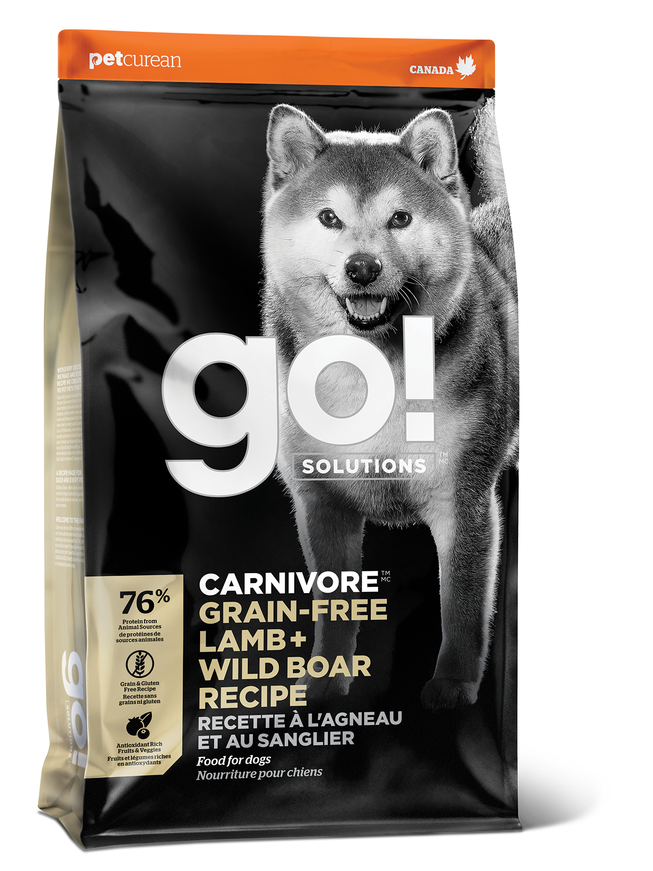 GO! CARNIVORE Grain Free Lamb + Wild Boar Recipe for Dogs 