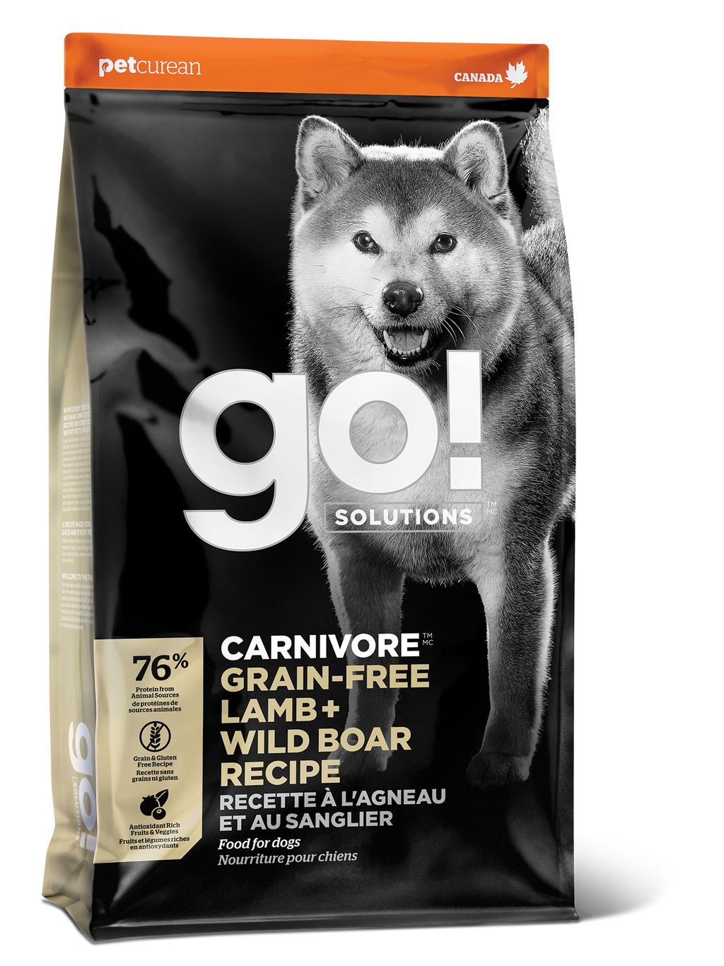 GO! CARNIVORE Grain Free Lamb + Wild Boar Recipe for Dogs 