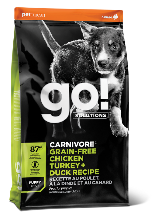 GO! CARNIVORE Grain Free Chicken, Turkey + Duck Puppy Recipe 