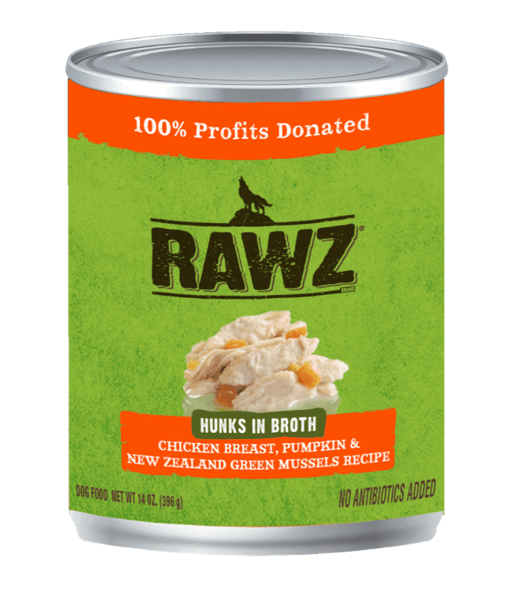 Hunks in Broth Chicken Breast, Pumpkin & NZGM Dog Can