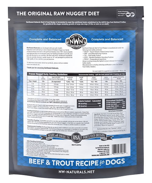 NW Naturals Raw Beef & Trout Recipe  Dog