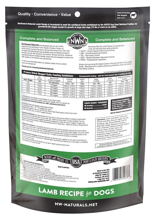 NW Naturals Freeze Dried Lamb Recipe