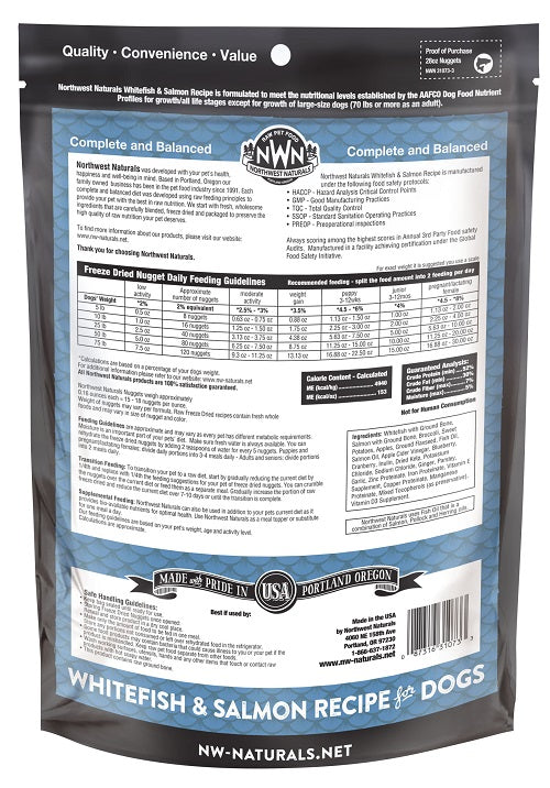NW Naturals Freeze Dried Whitefish & Salmon Recipe Lg