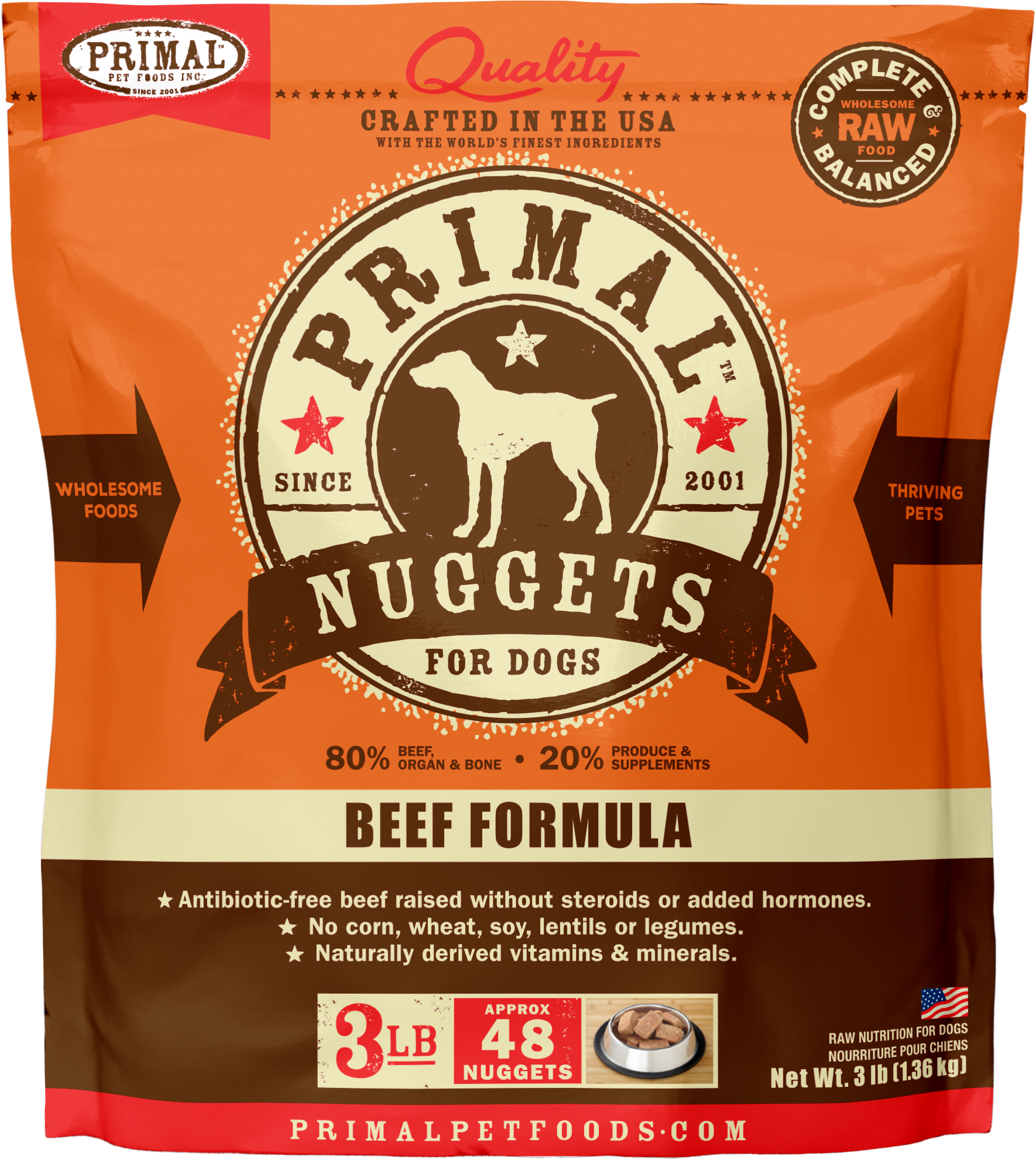 Canine Raw Frozen Nuggets (Beef)