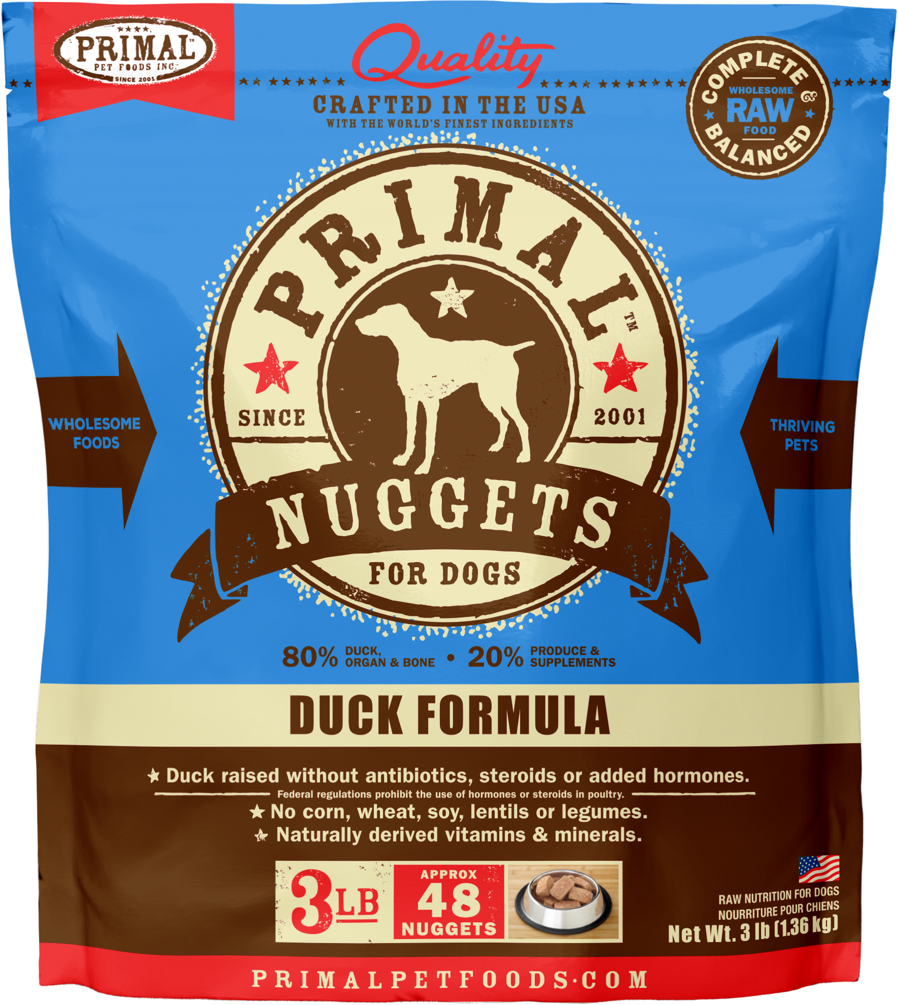 Primal Dog Duck Raw Frozen Nuggets