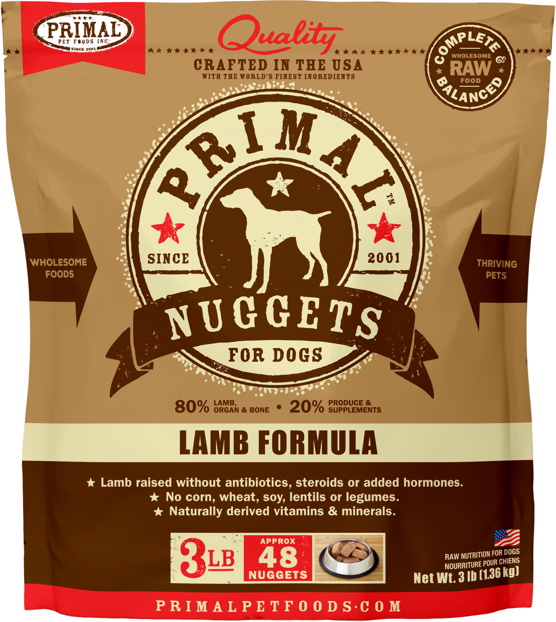 Canine Raw Frozen Nuggets (Lamb)