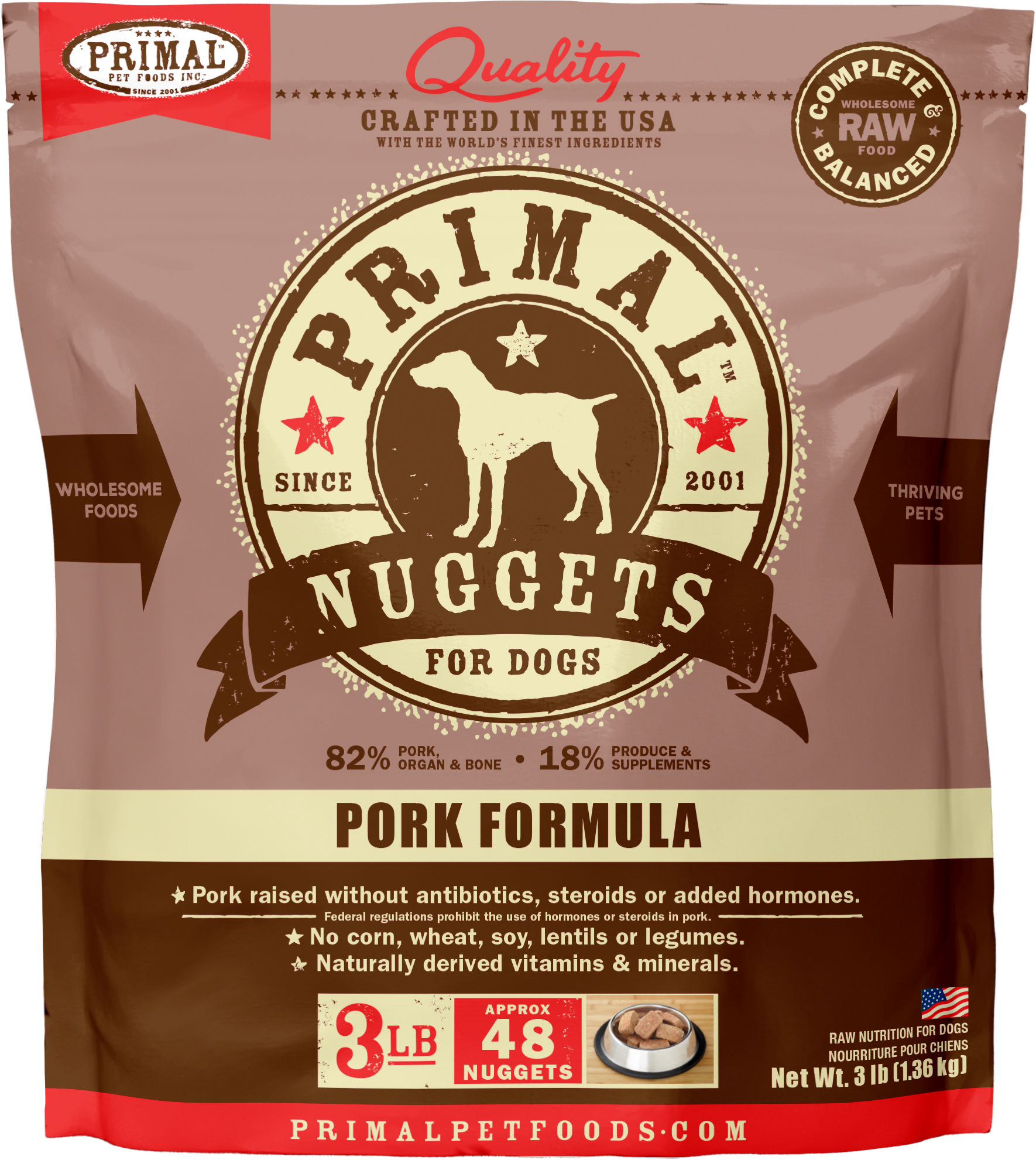 Canine Raw Frozen Nuggets (Pork)