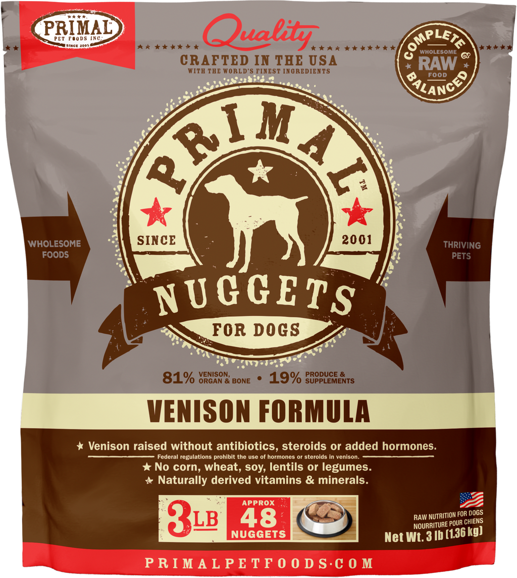 Canine Raw Frozen Nuggets (Venison) Dog