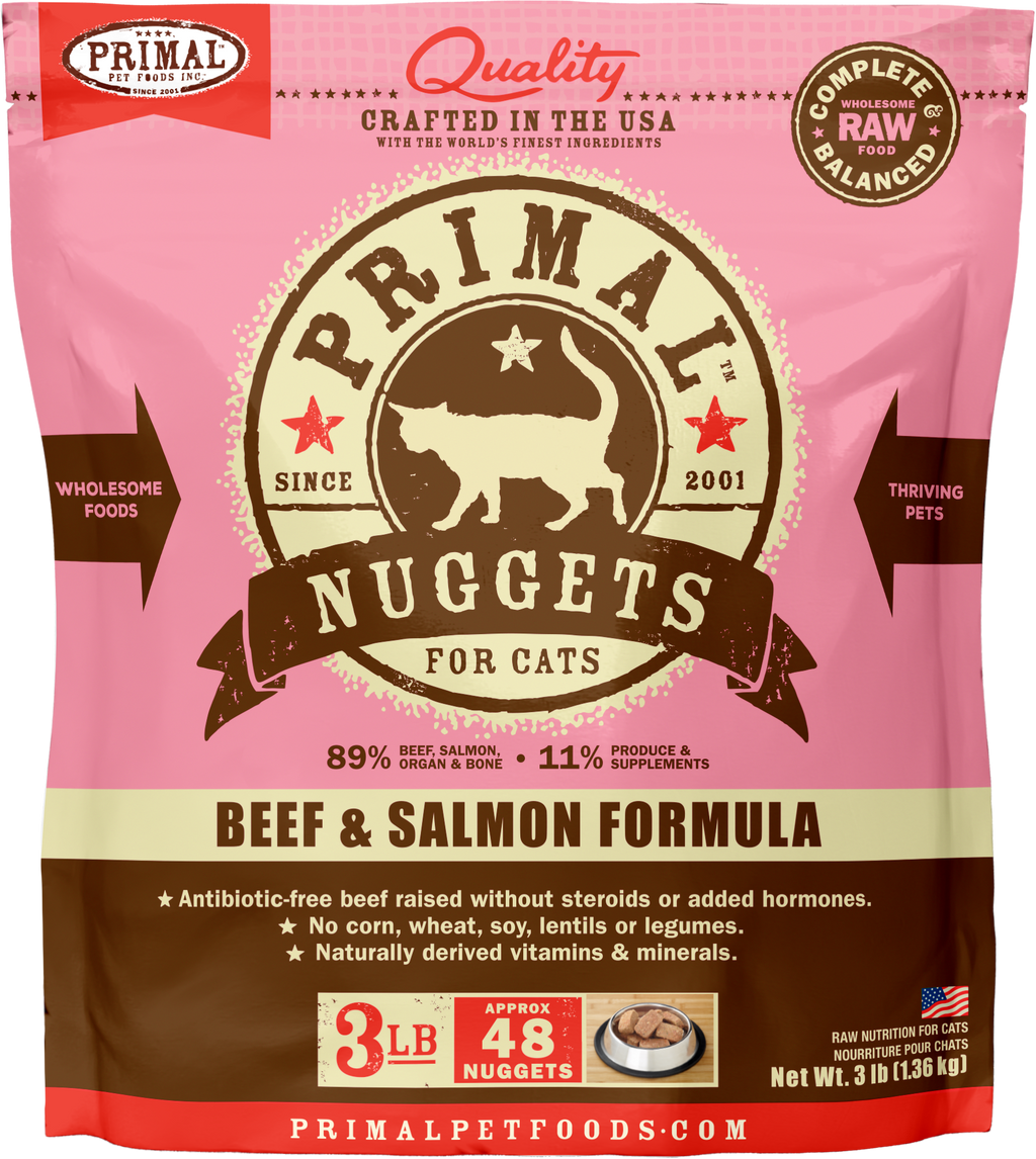 Feline Raw Frozen Nuggets (Beef & Salmon)