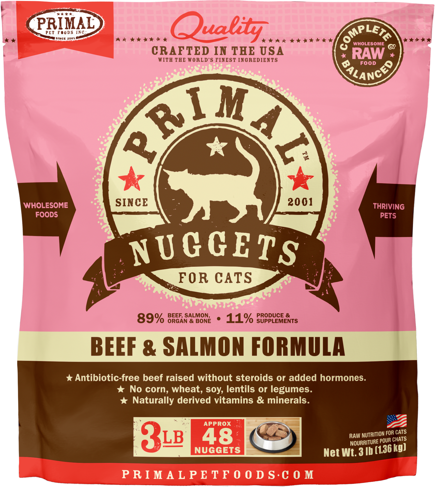 Feline Raw Frozen Nuggets (Beef & Salmon)