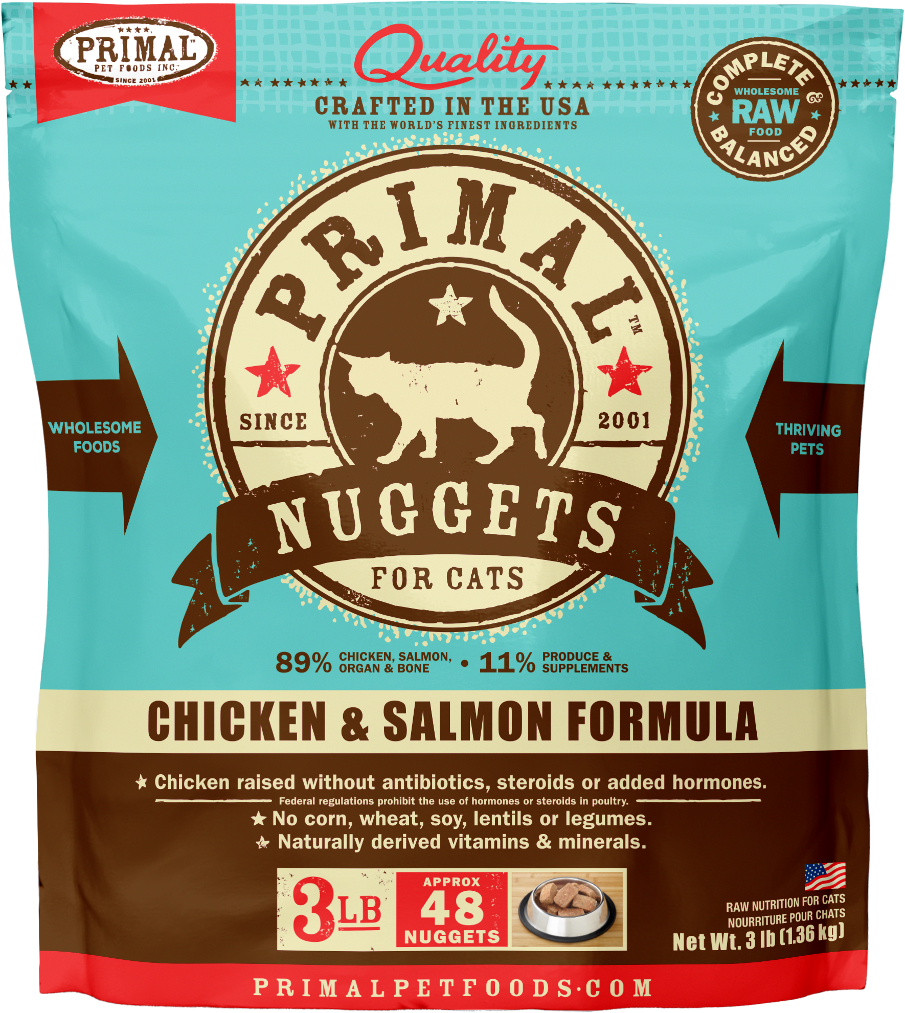 Feline Raw Frozen Nuggets (Chicken & Salmon)