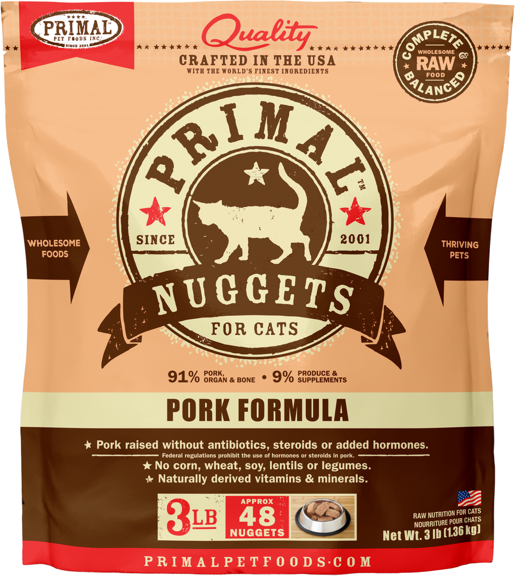 Feline Raw Frozen Nuggets (Pork) Cat