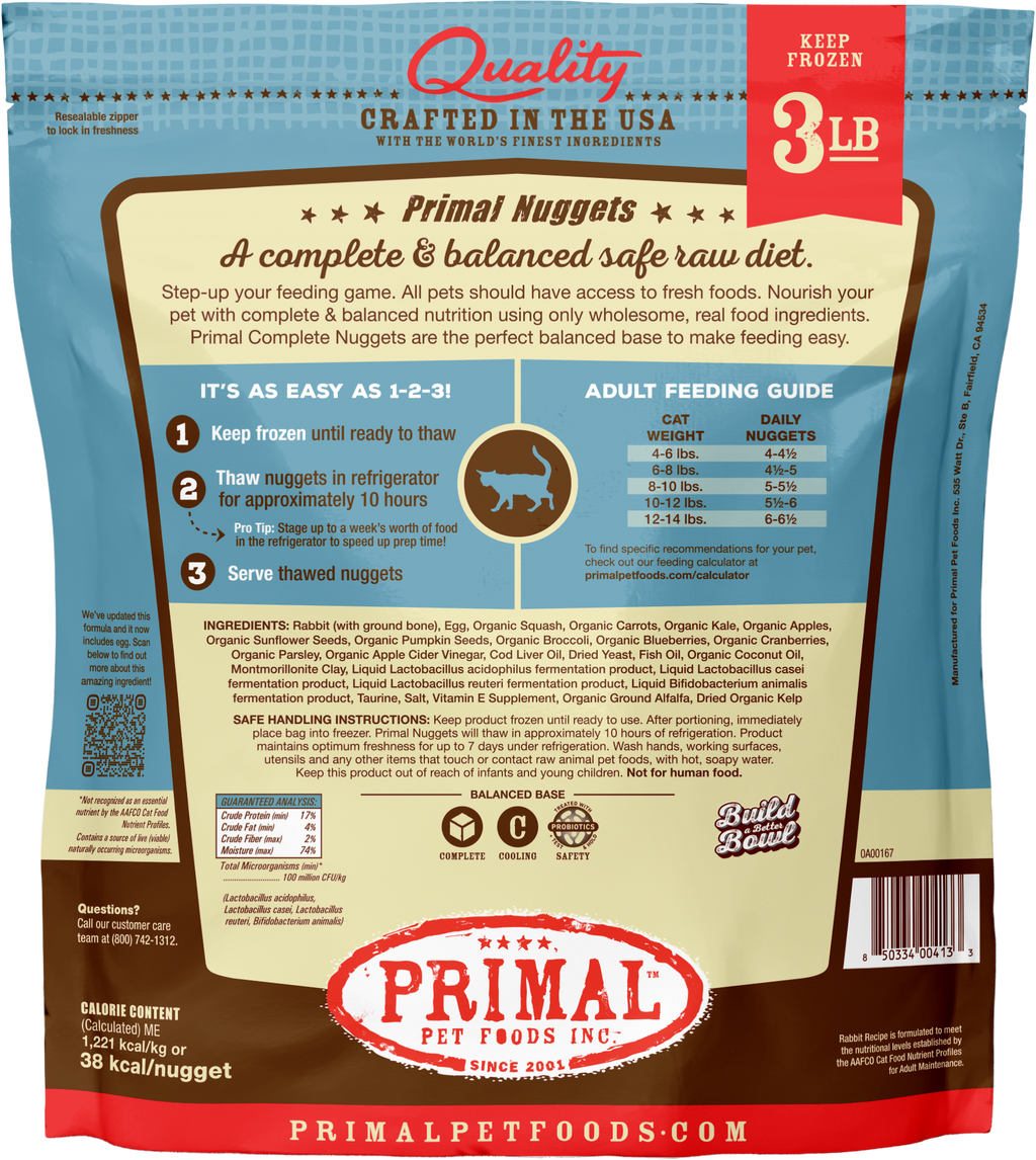 Feline Raw Frozen Nuggets (Rabbit)