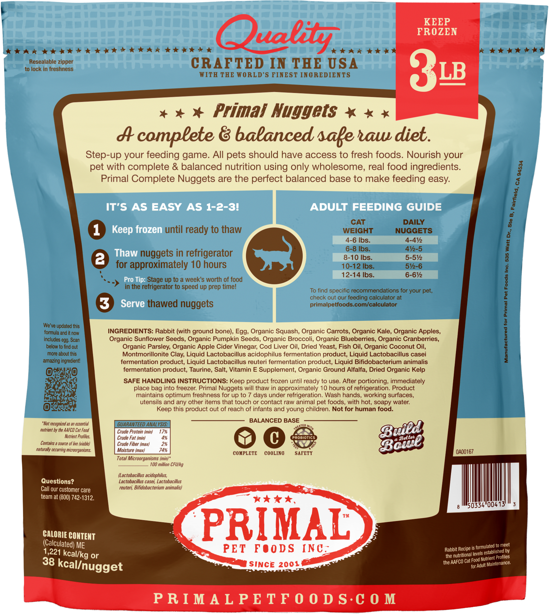 Feline Raw Frozen Nuggets (Rabbit)