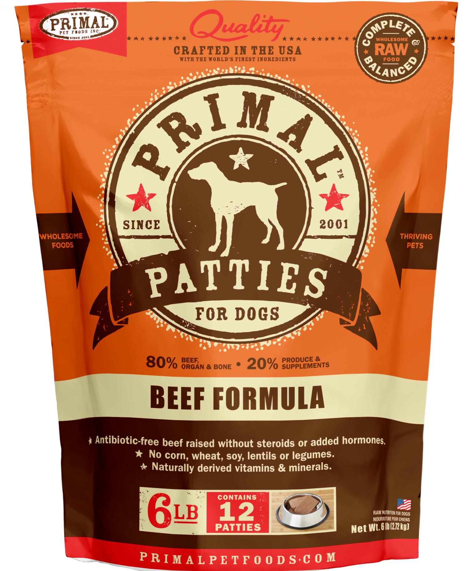 Canine Raw Frozen Patties (Beef)