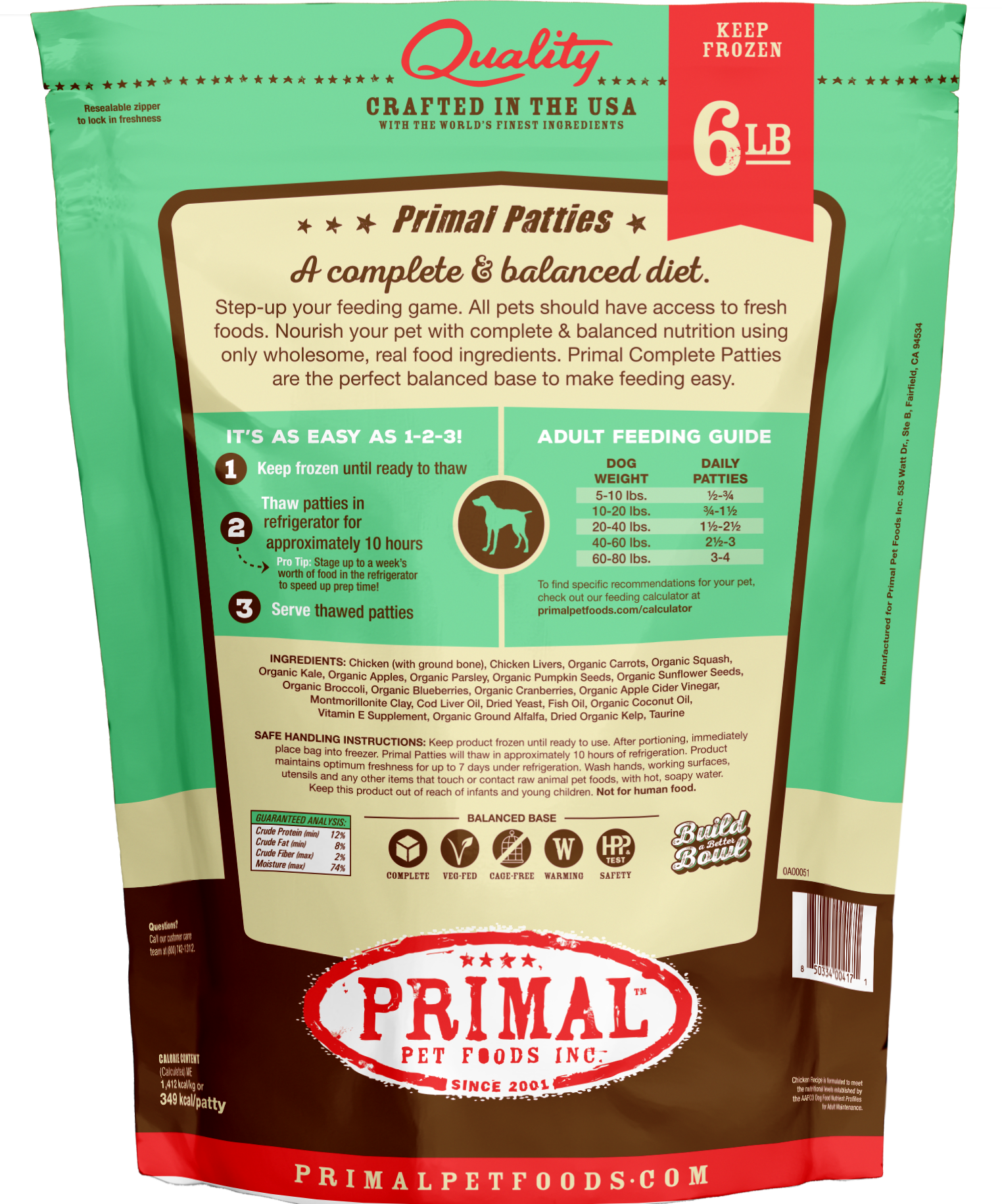 Canine Raw Frozen Patties (Chicken)