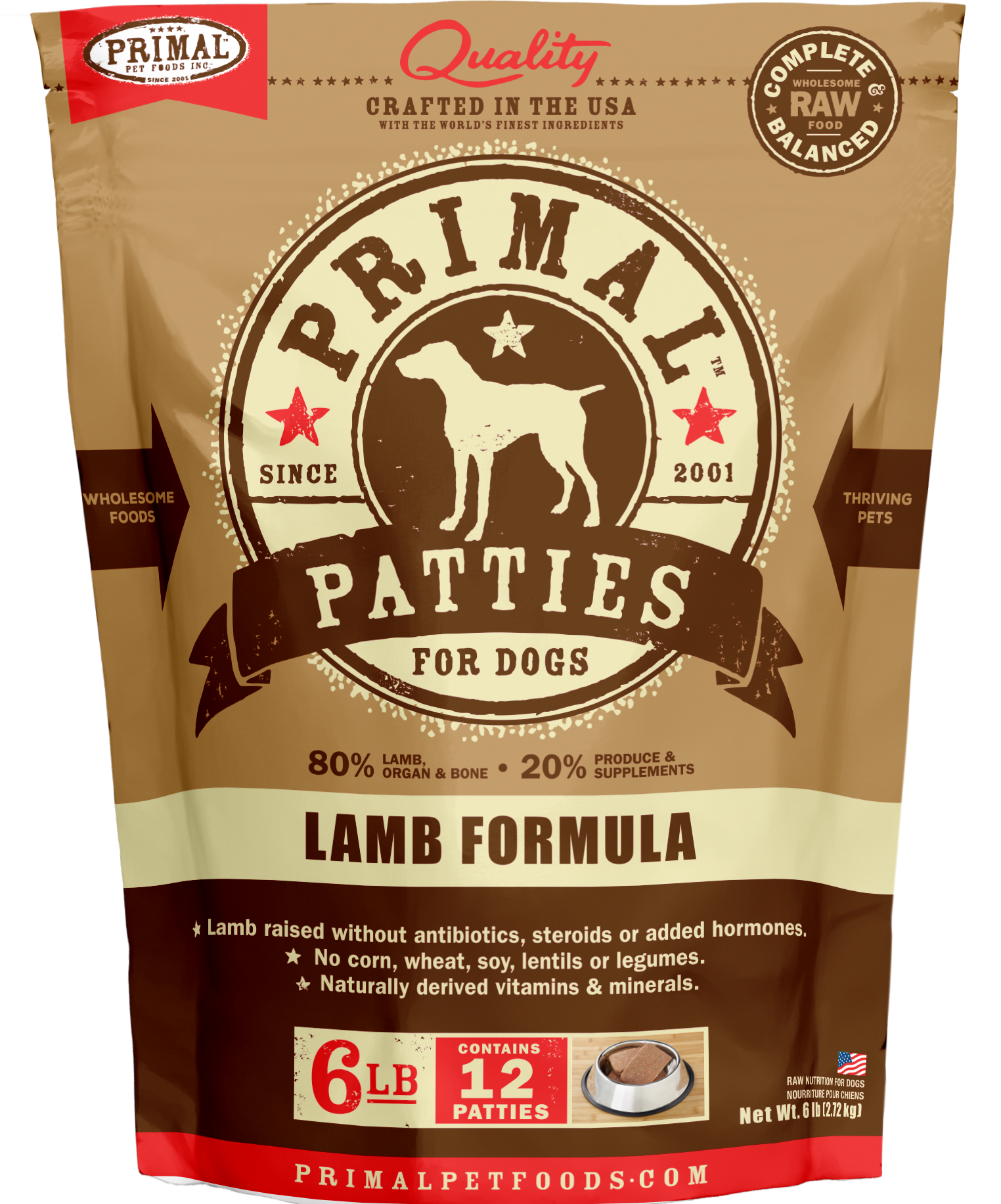 Canine Raw Frozen Patties (Lamb)